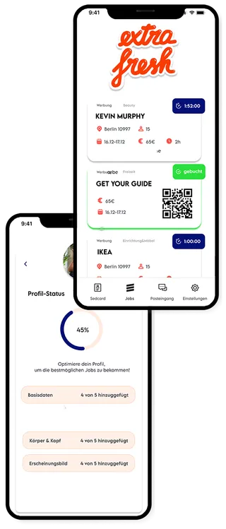 Die extrafresh App: Komparsen-Jobs finden